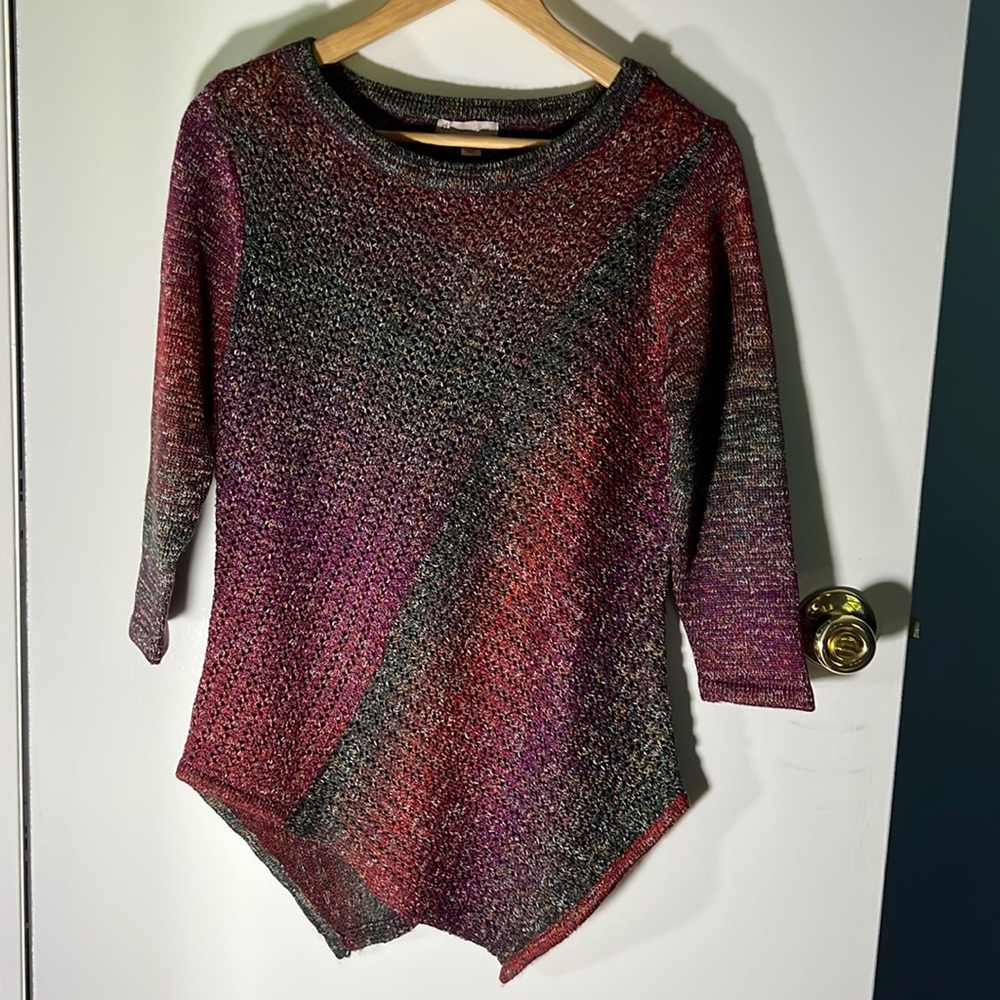 NWT Dress Barn 3/4 Sleeve Multicolor Knit Women's Sweater size Small